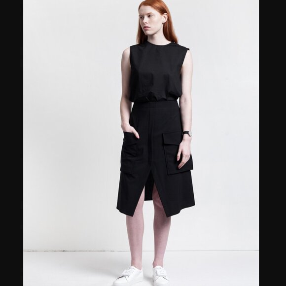 Acne Studios- Pine Patch Skirt in Black- NWOT- 36/6 - Picture 2 of 10
